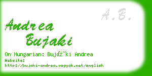 andrea bujaki business card